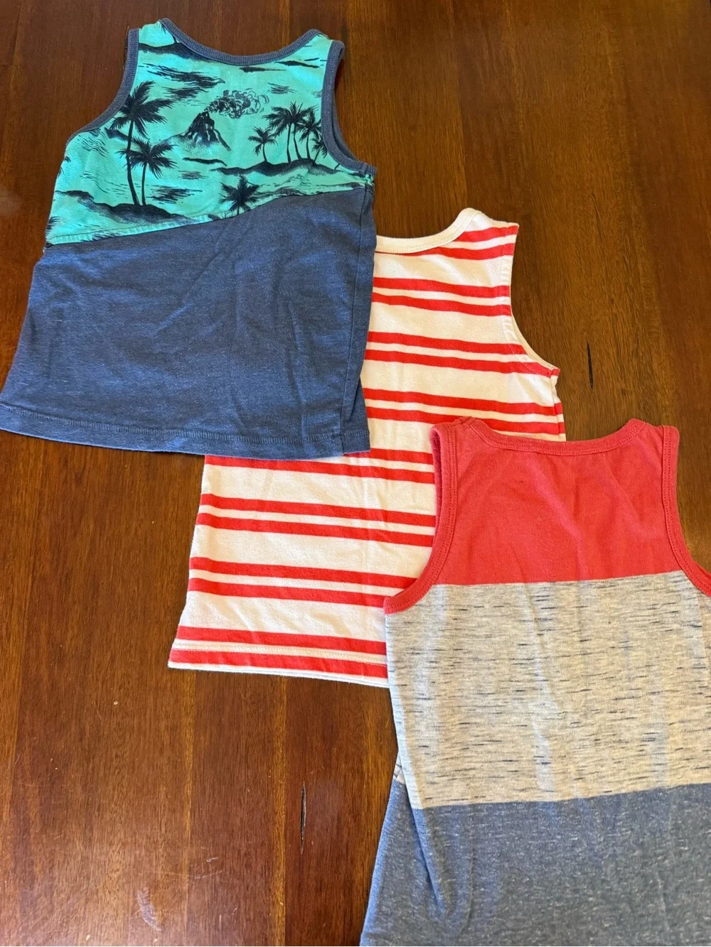 OshKosh B'gosh Boys 3-Pack Tank Tops - Coral, White, Teal, Navy